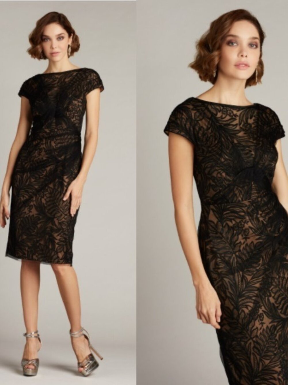 NWT TADASHI SHOJI Kiah Embroidered Dress Black size 6 BSV21057M